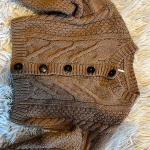 Free People Cropped Cable Knit Cardigan - XS